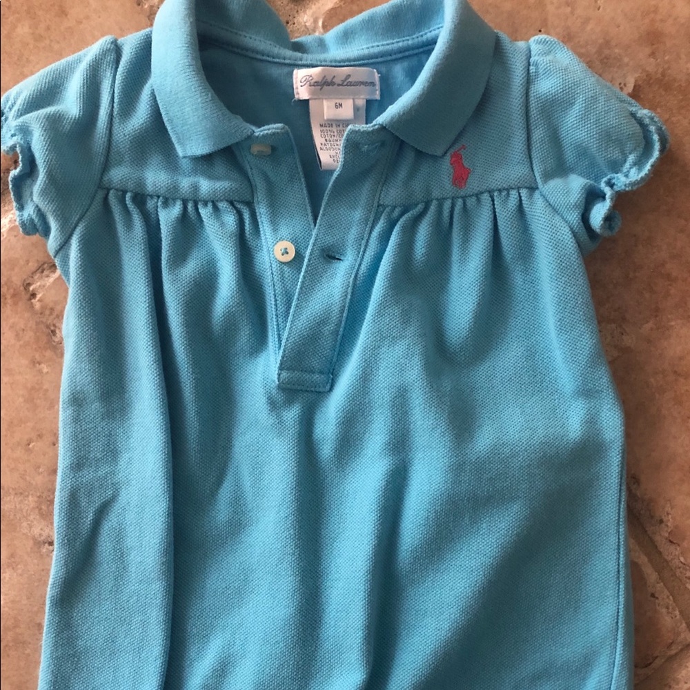 Infant Girl Turquoise Bubble Ralph Lauren Polo 6m